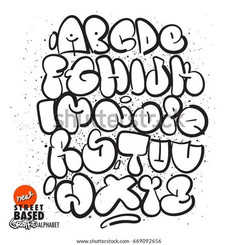 Handmade Bubble Graffiti Alphabet Stock Vector Royalty Free 669092656