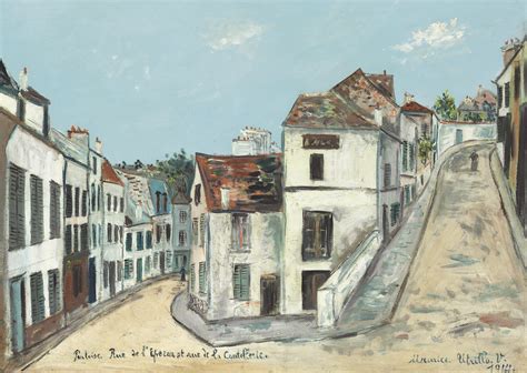 Maurice Utrillo 1883 1955 Pontoise Rue De Leperon Et Rue De La