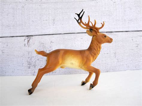 Woodland Deer Figurine Leaping Buck With By Lovebutlervintage