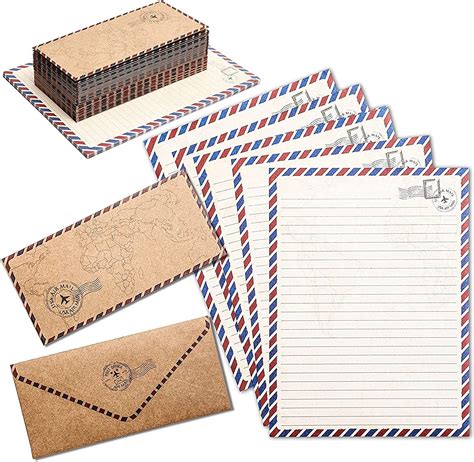 buy 48 pack stationery paper and envelopes set penpal kit for writing letters in travel design