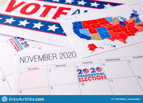 November 2020 Presidential Election Text On Calendar Concept Stock