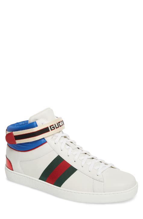 Mens Gucci New Ace Stripe High Top Sneaker Size 105us 95uk