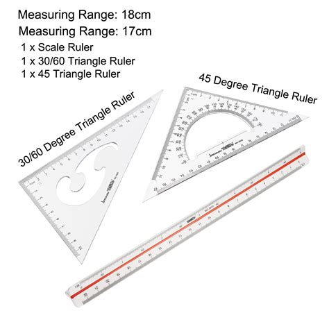Bronagrand Triangle Ruler Square Set 3060 And 4590 Degrees Set Of