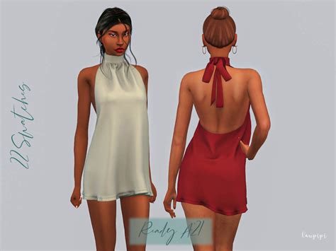 Halter Dress By Laupipi From Tsr • Sims 4 Downloads