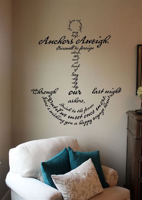 Anchors Aweigh Song Anchor Wall Decal In 2022 Wall Decals Nautical