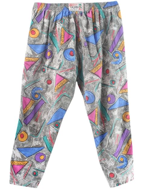 Retro 80s Pants 80s Nejos Mens Grey Background With Shaded Blue