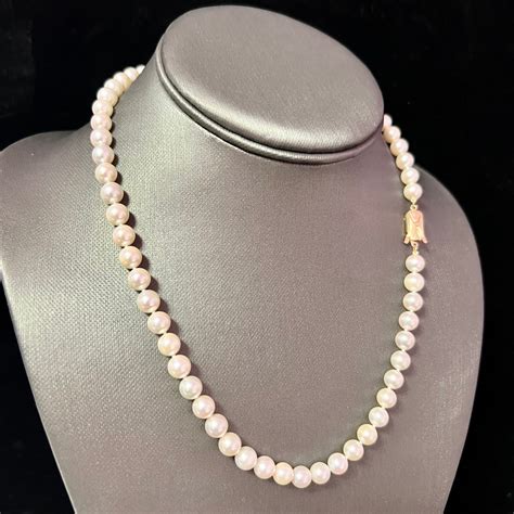 Akoya Pearl Necklace 14k Yellow Gold 18 In 2022 Akoya Pearl Necklace