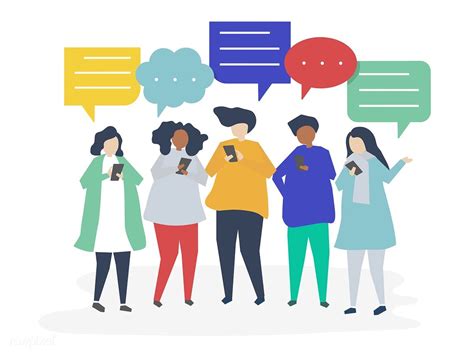 Download Premium Vector Of Characters Of People Chatting Through