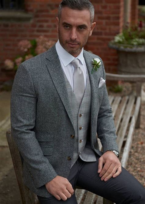 Grafton 1 Grey Tweed Suit Tweed Waistcoat Tweed Suits Wedding Suit