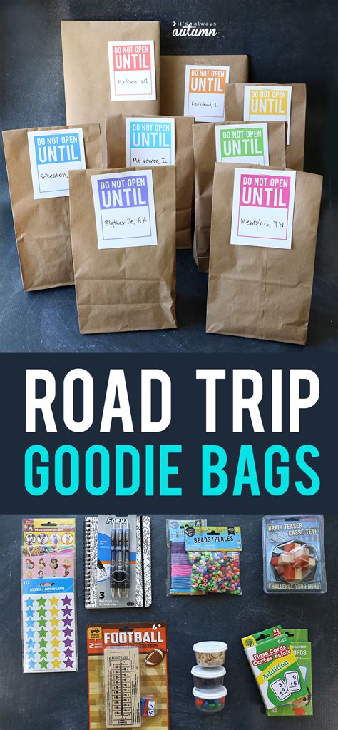Road Trip Goodie Bags Keeps Kids Occupied Count Down The Trip It
