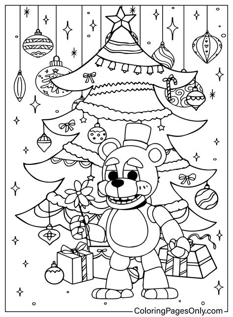 Christmas Freddy Fazbear Coloring Page Free Printable Coloring Pages