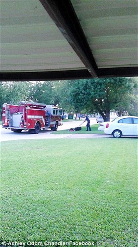Firefighters Finish Mowing Lawn For Wife Whose Husband Collapsed And Died Half Way Through The