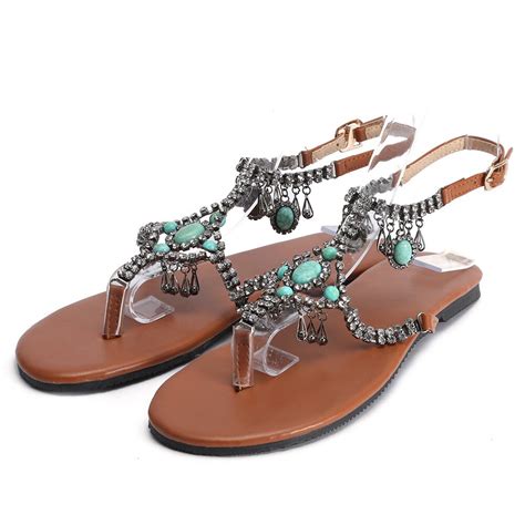 Women Casual Bohemian National Wind Sandals Summer Style Bling Fashion