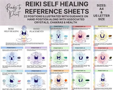 Reiki Hand Positions For Self Healing Usui Reiki Chart Reiki Etsy Canada