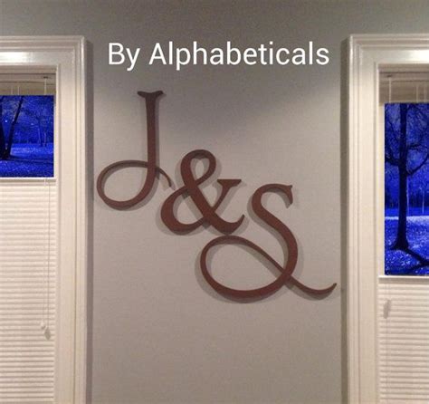 All decorative letters can be shipped to you. His and Hers Wooden Letters Wall Decor Wooden Signs Wall Letters Wooden Initial Monogram Script ...