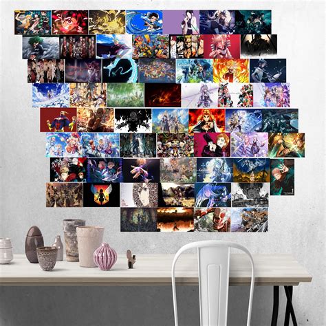 Amaker7 Anime Posters Wall Collage Kit 60pcs Anime Room Decor Anime