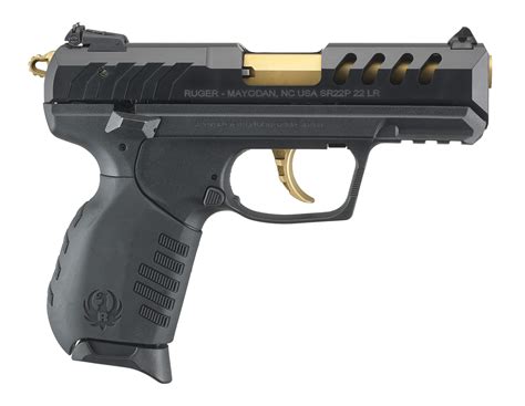 Ruger Sr22 Semi Auto 22lr 10 Rnd Pistol Black Gold Talo Exclusive 03654