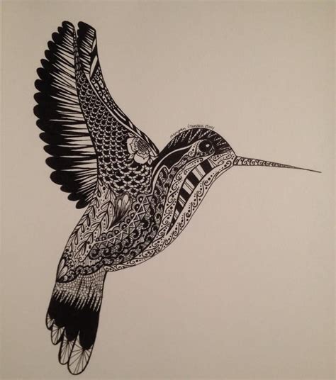 Zentangled Hummingbird By MoMoTheEpic On DeviantArt Hummingbird