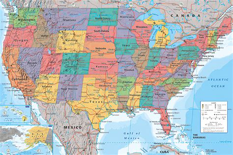 Map Of The United States Of America Poster Print Usa Map Size