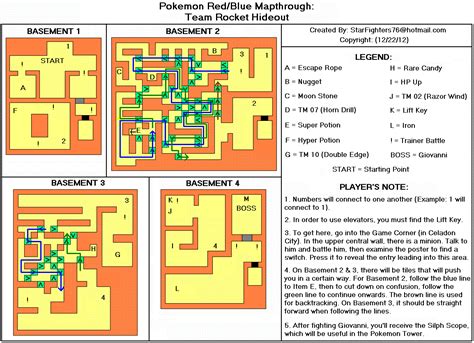 Pokémon Red Blue Team Rocket Hideout Map  Starfighters76