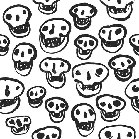 Black On White Skulls Pattern Stock Vector Illustration Of Abstract