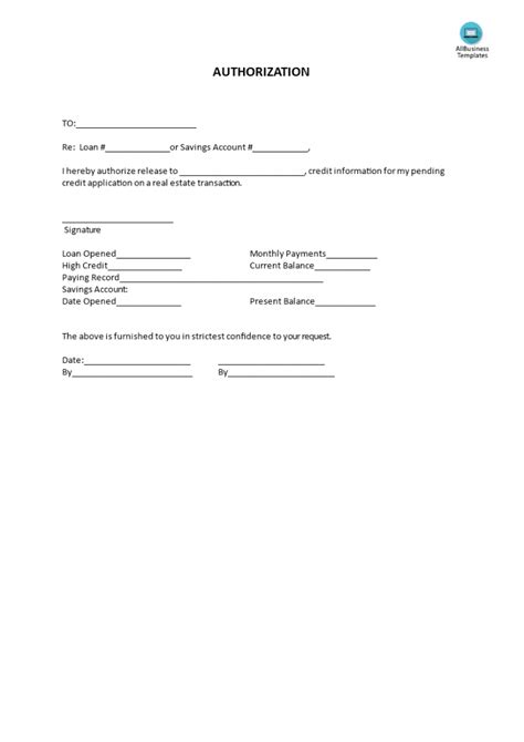 Authorization To Release Information Template Template Business Format
