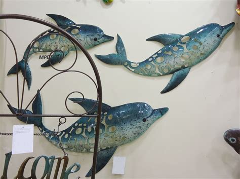 Dolphin Fish Wall Art Decor Hanging Metal Nautical Coastal Indoor