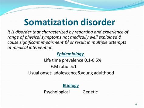 Ppt Somatoform Disorders Presentation Powerpoint Presentation Free