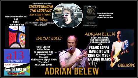 Interviewing The Legends Adrian Belew Legendary Guitarist With Frank Zappa David Bowie King