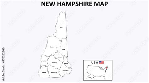 New Hampshire Map State And District Map Of New Hampshire