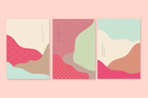 Free Vector Minimalist Japanese Cover Collection