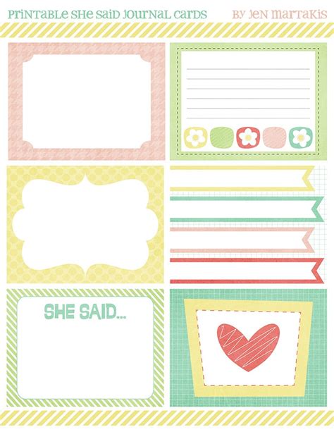 6 Guys And A Gal Free Printable Journal Cards Printable Journal Cards