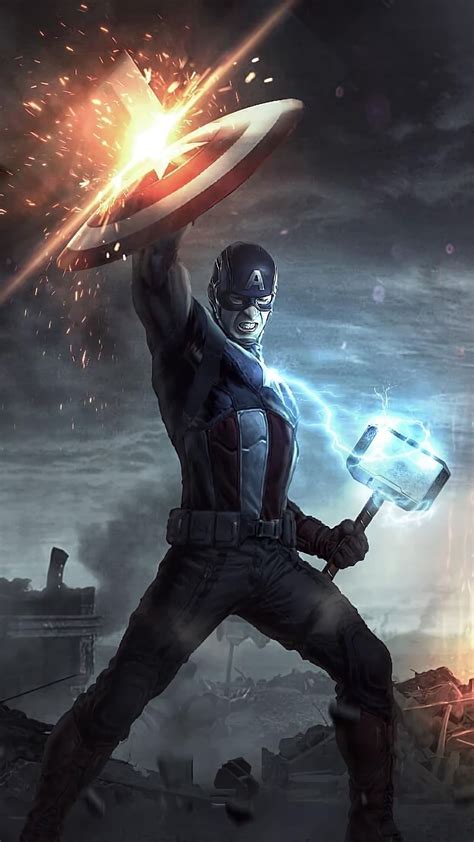 Captain America Mjolnir 4k In 2160x3840 Resolution In 2020 Captain