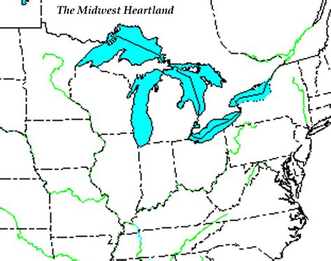 Outline Map Midwest United States