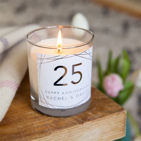 To help you find the perfect present, we've rounded up a range of traditional and modern 25th wedding anniversary gift ideas for you to browse below. 25th Wedding Anniversary Personalised Candle Gift By ...