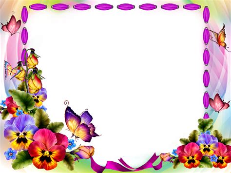 Frame Png With Flower And Butterfly Flower Frame Png Flower Prints