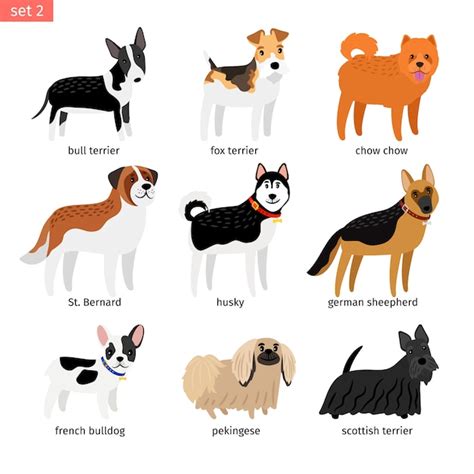 Premium Vector Cartoon Dogs Icons Set