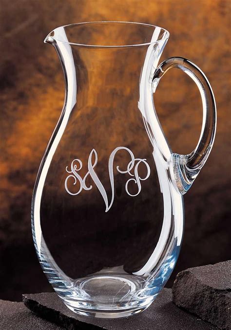 Monogrammed Crystal Pitcher Glass Etching Pinterest Monograms Crystals And Glass Etching