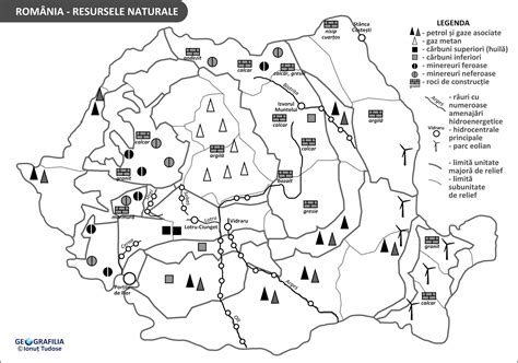 Harta geologic a platformei moldoveneti 1 cuaternar; Harta Romaniei Cu Resurse Naturale