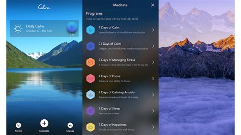 If you want to upgrade to get full access, you'll have to the app has a beautiful interface with calming, inspiring landscape imagery, and you can customize your dashboard with a scene that speaks to you. App of the week: Calm - PA Life