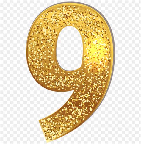 Number Nine Gold Shining Clipart Png Photo Toppng