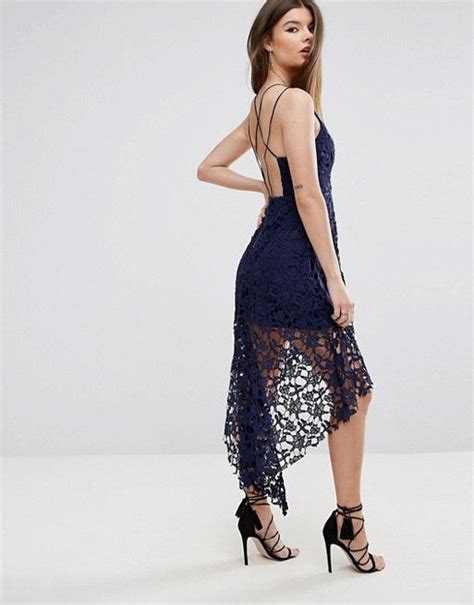 Love Triangle Wrap Front Lace Dress With High Low Hem Asos Lace
