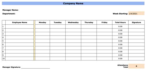 Employee Attendance Sheet Tracker Top Form Templates Free Templates