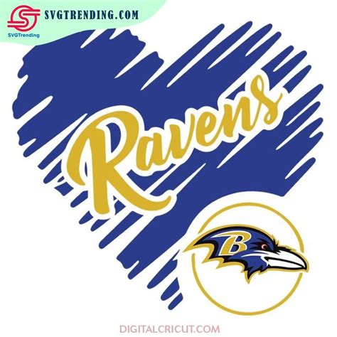 Baltimore Ravens Heart Svg Ravens Logo Svg Nfl Svg Sport Svg