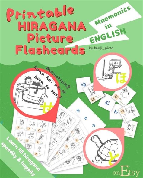 Hiragana Flashcards Illustrated Memorizing Techniques In Etsy