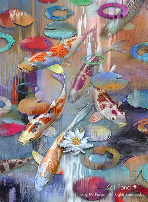 Koi Pond 1 Abstract Koi Fish Fine Art Print Free Shipping Art2D