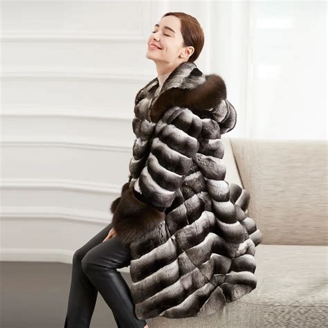 real fur coats women luxury fur for russia winter 100 natural chinchilla coat high end quality