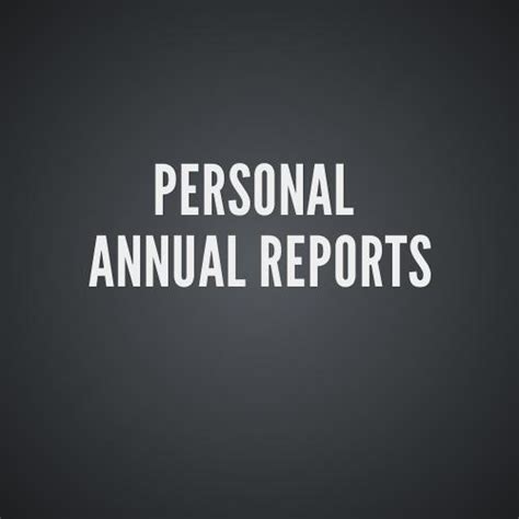 Personal Annual Reports