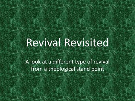Revival Revisited Ppt