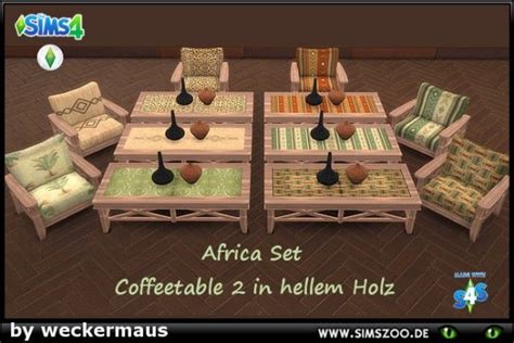 Blackys Sims 4 Zoo Zoo Africa Set Recolors1 Coffeetable2 By Weckermaus